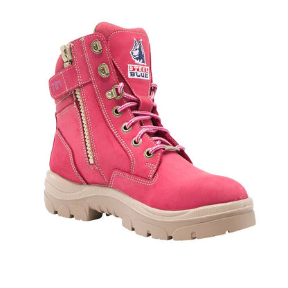 Boots Womens Steel Toe Lace/Zip TPU Southern Cross Pink 10 Steel Blue_40004752_512761-100-PNK