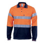 Shirt Polo L/S 200gsm Comb Cotton Jersey 3M Tape Hi Vis 2XL Orange/Navy 40004798 3916-O/N-2XL