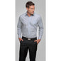 Shirt L/S Poly Cotton Shadow Stripe 4104 LS  2XL Charcoal_40006045_4104LS-CHA-2XL