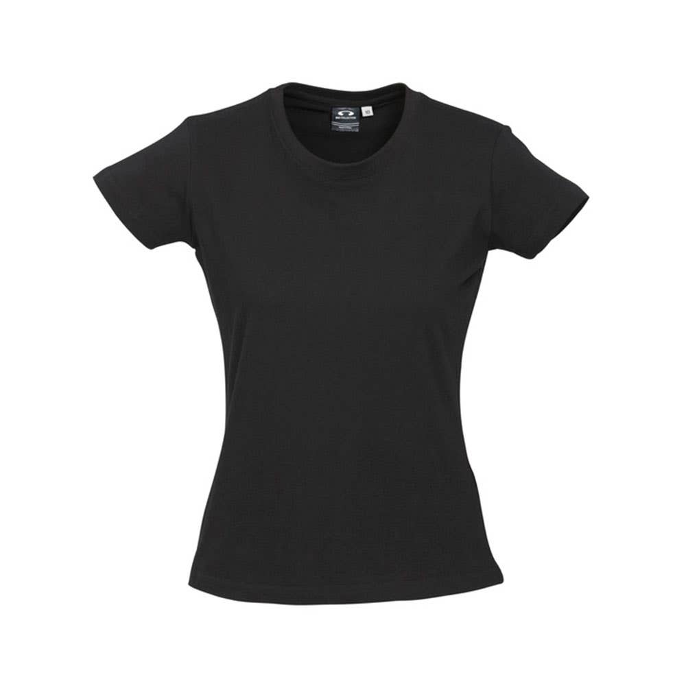 Shirt Tee Womens S/S Cotton Ice Black 10 Biz BAE Logo 50107596 BAE T10022-BLK-10