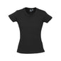 Shirt Tee Womens S/S Cotton Ice Black 10 Biz BAE Logo 50107596 BAE T10022-BLK-10