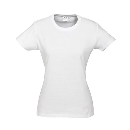 Shirt Tee Womens S/S Cotton Ice White 10 Biz BAE Logo 50107606 BAE T10022-WHT-10