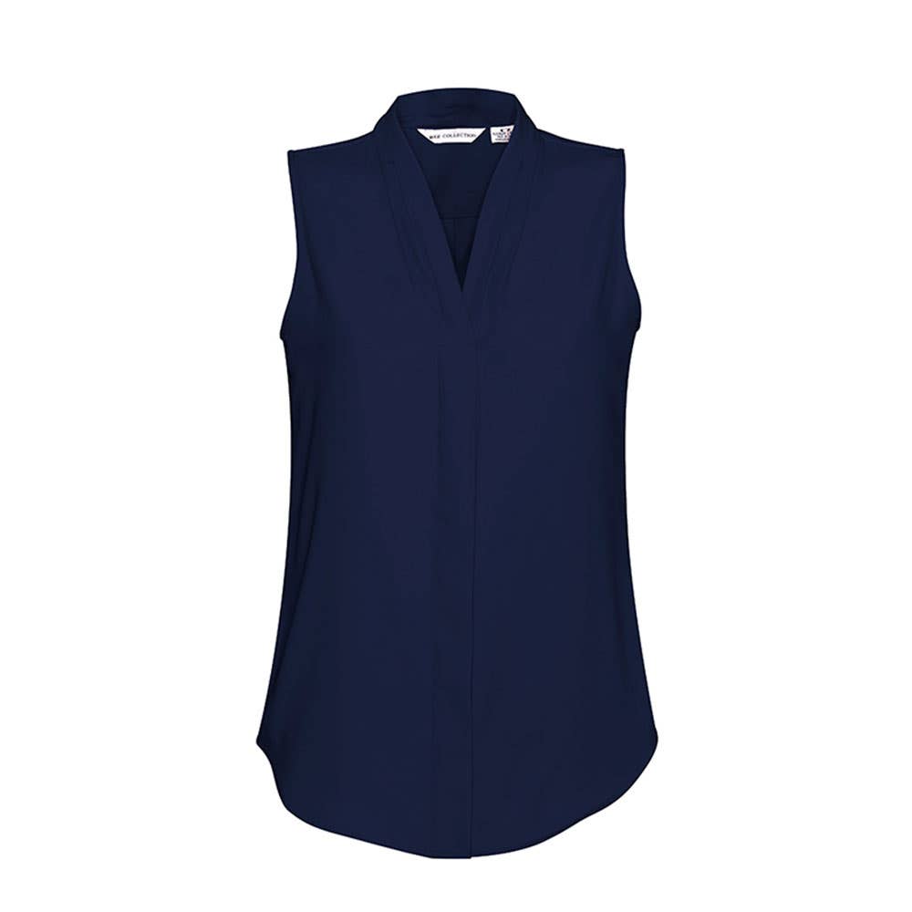 S627LN Madison Women's Sleeveless Corporate Shirt Brisbane ALHP Logo_BIZS627LNALHPB