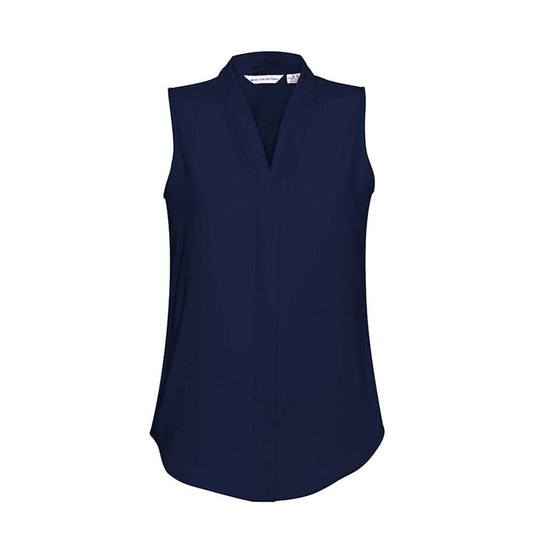S627LN Madison Women's Sleeveless Corporate Shirt Brisbane ALHP Logo_BIZS627LNALHPB