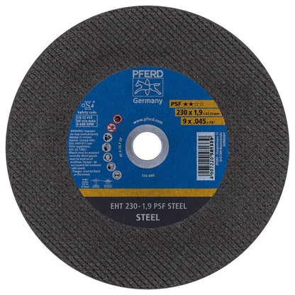 Wheel Cut Off Steel Ultra Thin EHT230-1.9 PSF 230 X 1.9 X 22.23mm 46G PFERD 40007304 61728231