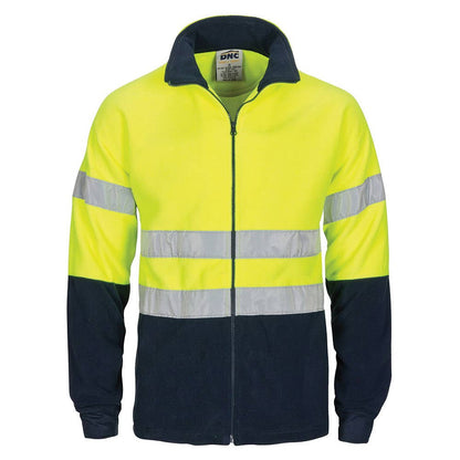 Jumper Polar Fleece 300gsm Full Zip Tape Hi Vis Yellow/Navy 2XL 40007468 3830-Y/N-2XL