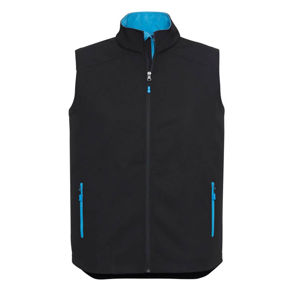 Vest Softshell Polyester Geneva Black/Cyan 2XL J404M Biz 40007840 J404M-BLK/CYN-2XL