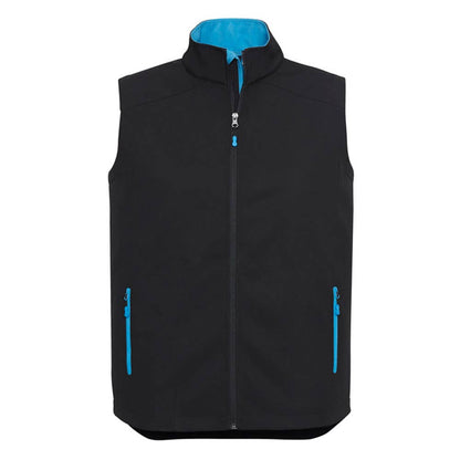 Vest Softshell Polyester Geneva Black/Cyan 2XL J404M Biz 40007840 J404M-BLK/CYN-2XL