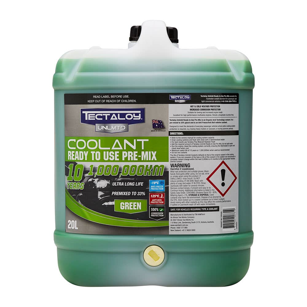Coolant UNLMTD Ready To Use Pre-Mix Green 20L Tectaloy 40007955 TUPG20L