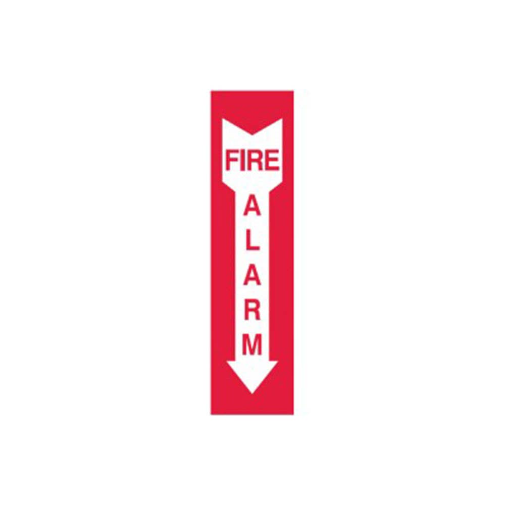 Sign FIRE ALARM Arrow Down 400 X 100mm Poly Brady 40008031 834986