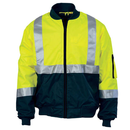 Jacket Bomber 200D Poly PVC CSR Tape Hi Vis Yellow/Navy 2XL 3762 DNC_310020_3762-Y/N-2XL