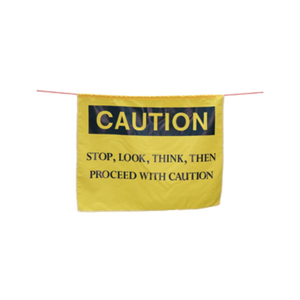 Flag CAUTION 540 X 430mm Poly/Cotton 40008405 CP640033