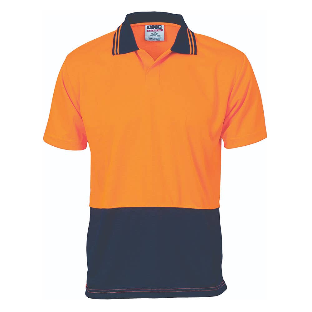 Shirt Polo S/S Poly Micromesh Food Industry Orange/Navy 2XL 3903 DNC 40008417 3903-O/N-2XL