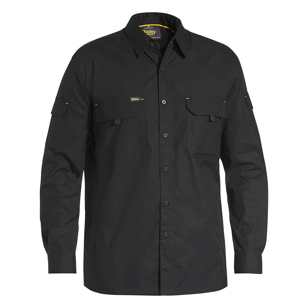 Shirt L/S Cotton Ripstop 150gsm X Airflow Black 2XL Bisley_40008890_BS6414_BBLK2XL