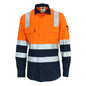 Shirt L/S Cotton Trill 155gsm Bio-Motion X Back CSR Tape Orange/Navy 2XL 40008956 3547-O/N-2XL