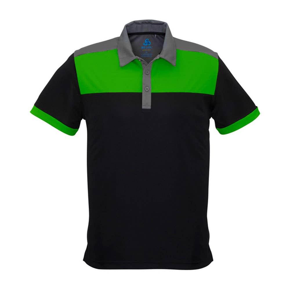 Shirt Polo S/S Poly Biz Cool Charger Black/Green/Grey 2XL 40008980 P500MS-BLK/GRN/GRY-2XL