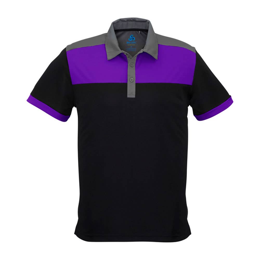 Shirt Polo S/S Poly Biz Cool Charger Black/Purple/Grey 2XL 40008987 P500MS-BLK/PUR/GRY-2XL