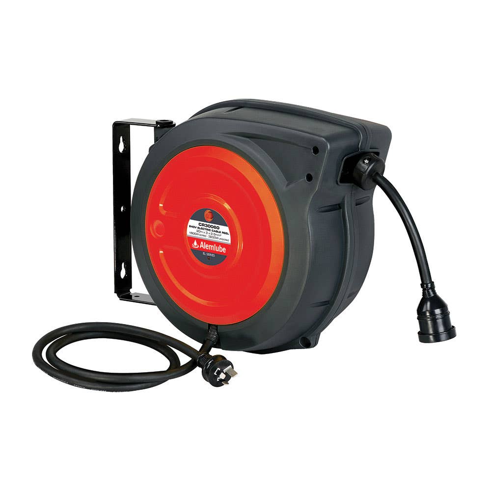 Reel Electrical Cable 240V 15A Alemlube 20m Red CR30060 40009003 CR30060