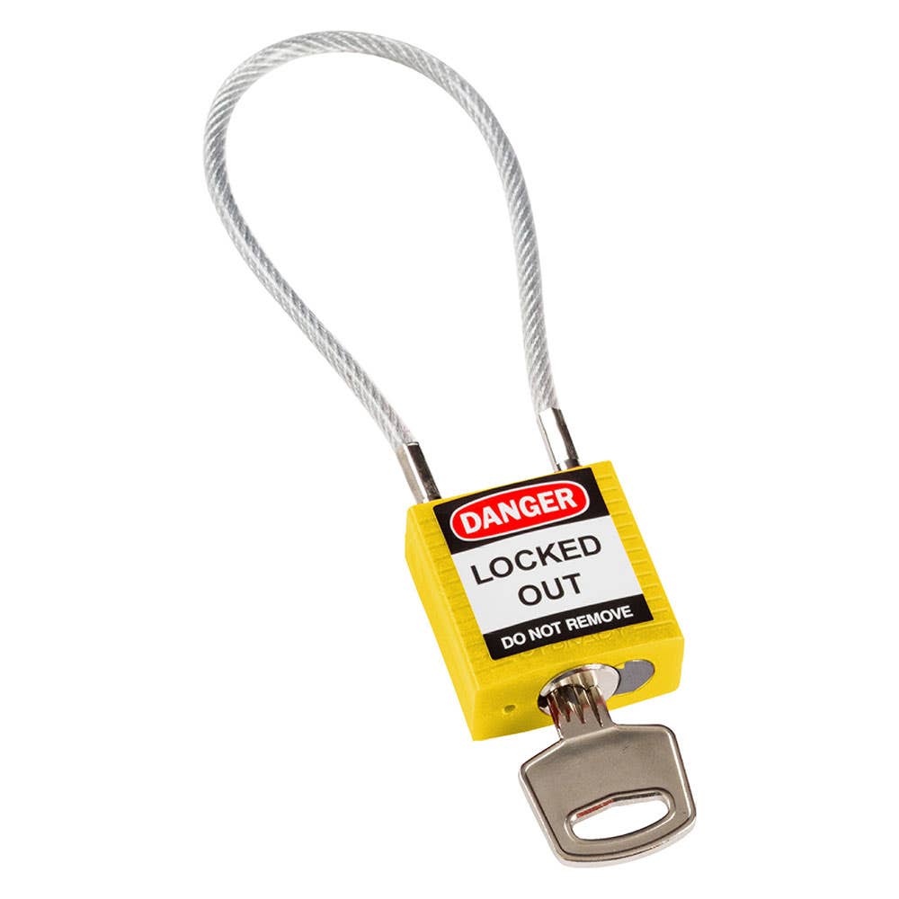 Lockout Padlock Compact Cable KD 200mm Yellow 40009109 146121