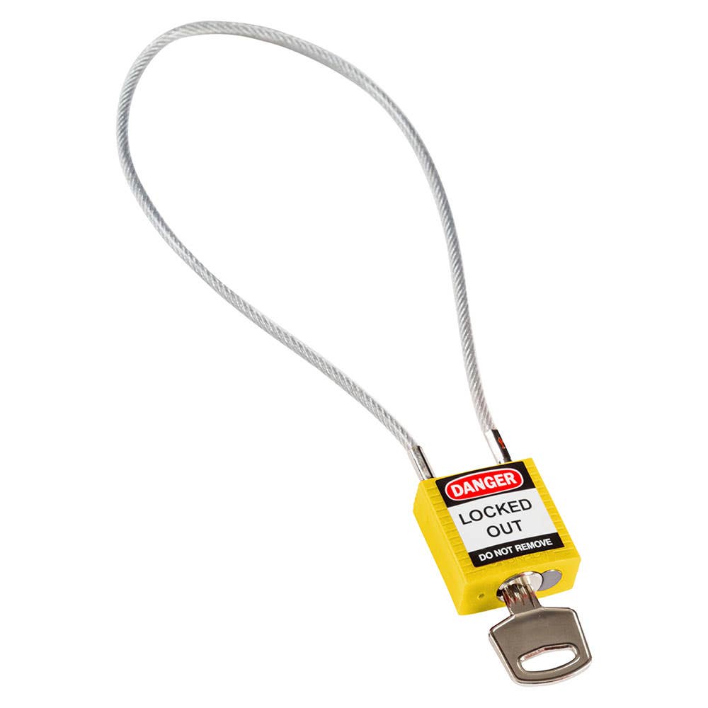 Lockout Padlock Compact Cable KD 400mm Yellow 40009112 174-9157