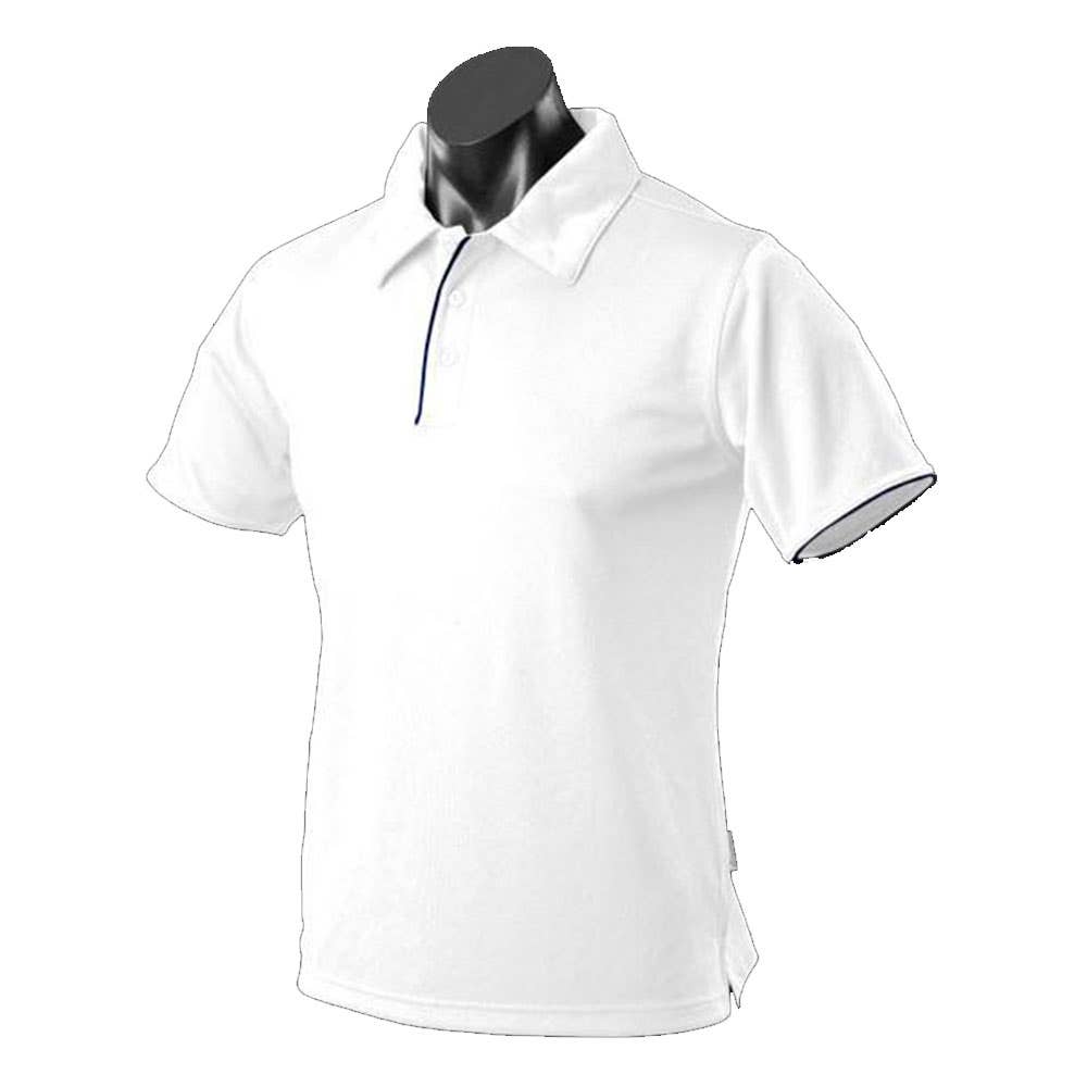 Shirt Polo S/S Driwear Poly 160gsm Yarra White/Navy 2XL 40010134 1302-WHT/NAV-2XL