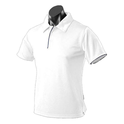 Shirt Polo S/S Driwear Poly 160gsm Yarra White/Navy 2XL 40010134 1302-WHT/NAV-2XL