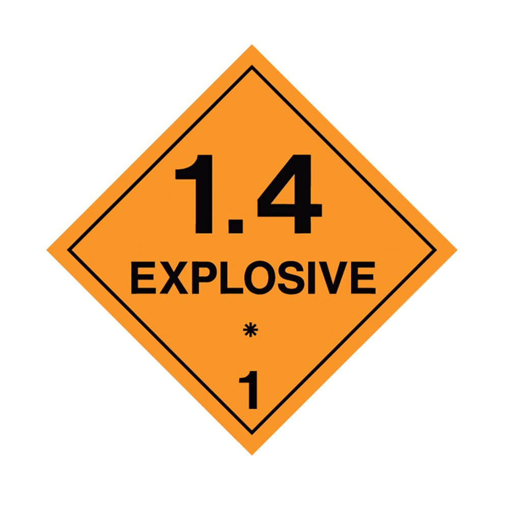 Label DG EXPLOSIVE 1.4 Diamond 270 X 270mm Poly 40010498 860014