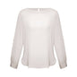 Blouse Womens L/S Stretch Poly Boatneck Madison Ivory 10 Biz + BAE Logo 40010809 BAE S828LL-IVORY-10