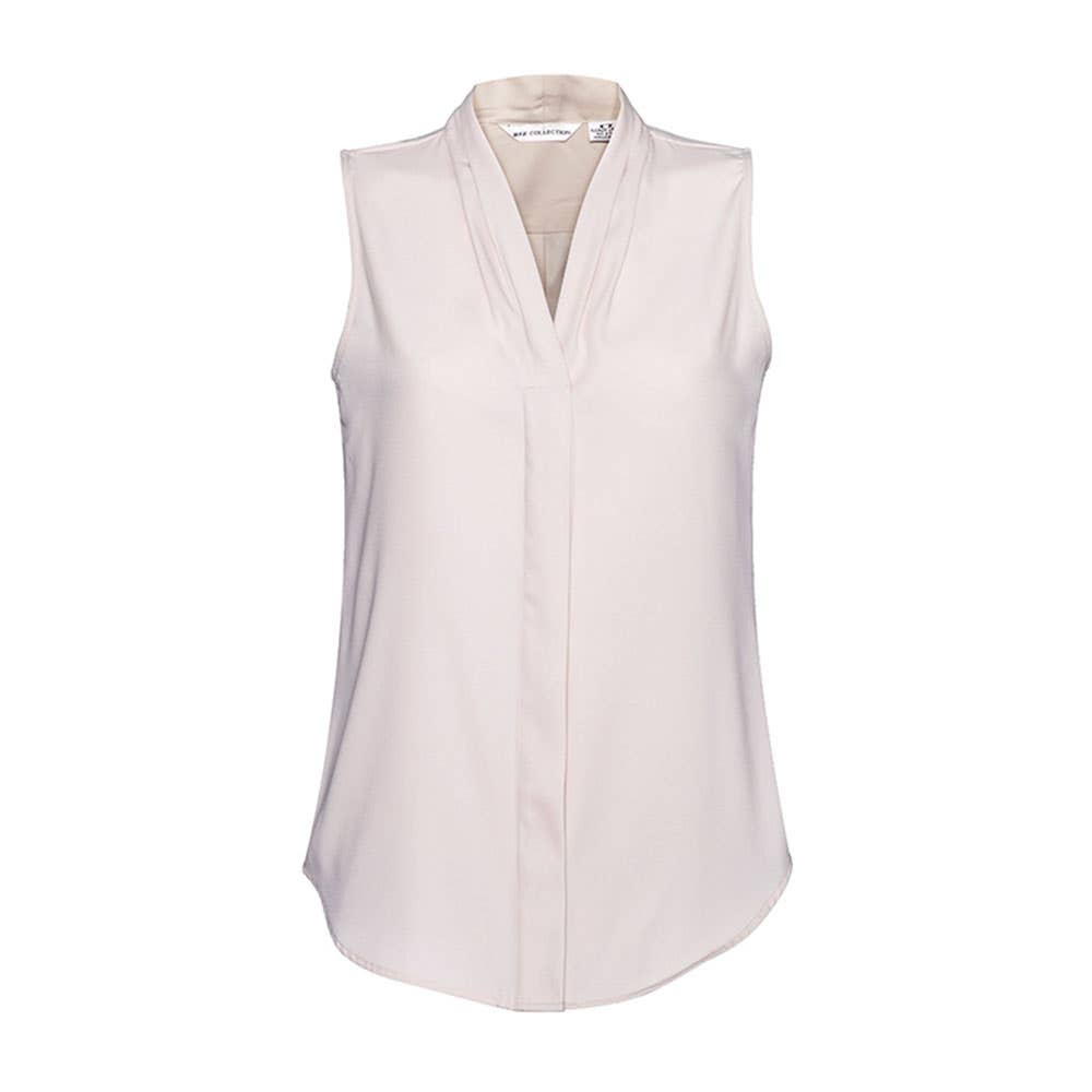 Shirt Blouse Womens Sleeveless Stretch Poly Madison Ivory 10 Biz_40010553_S627LN-IVORY-10