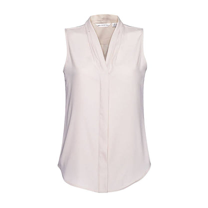 Shirt Blouse Womens Sleeveless Stretch Poly Madison Ivory 10 Biz_40010553_S627LN-IVORY-10