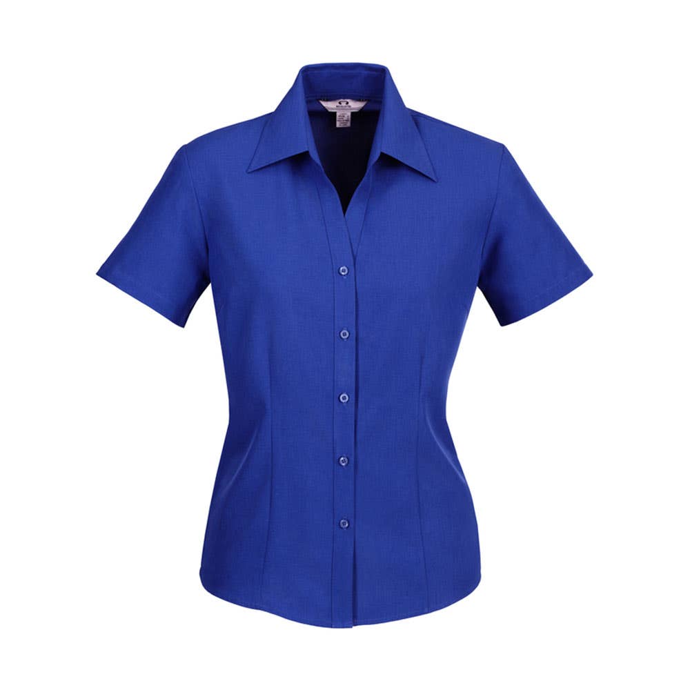 Shirt Womens S/S Poly Oasis Electric Blue 10 + BAE Logo 40010701 BAE LB3601-E/BLU-10