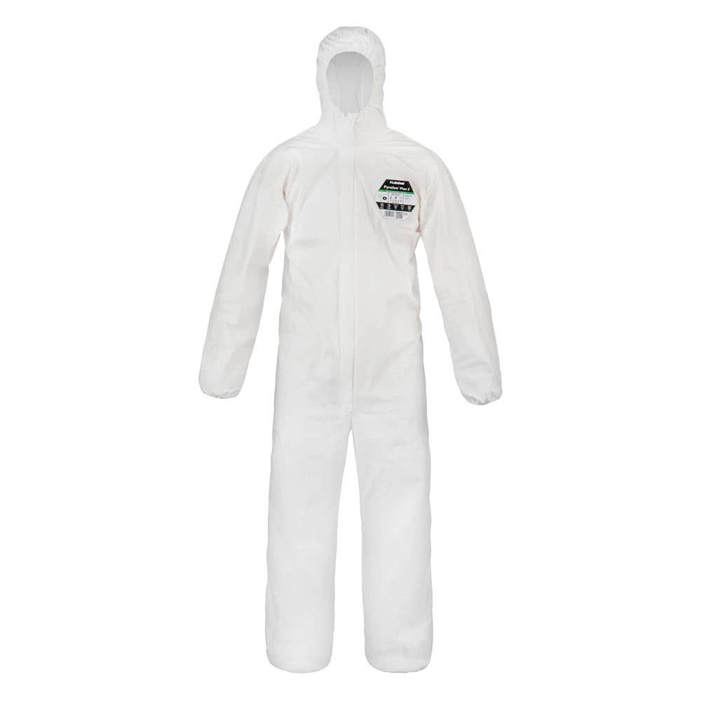Coveralls Disposable Pyrolon Plus 2 White FR 2XL 40012877 EWP428-2XL