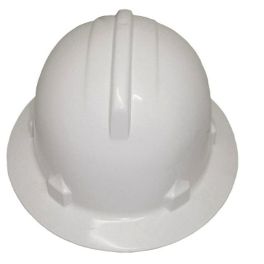Hat Hard White Unvented Full Brim Lamp Bracket Miners HH40 Reflective Tape_40025724_7012921996