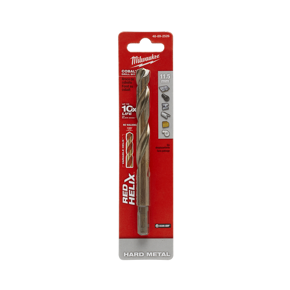 Bit Drill Cobalt Red Helix 11.5mm Milwaukee 40026044 48892526