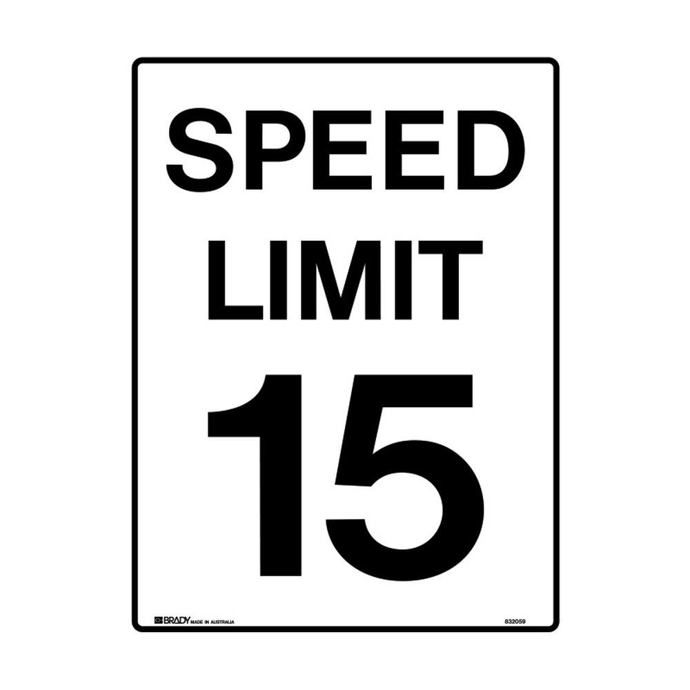 Sign Speed Limit 15 KMPH 600x450mm Metal 40027575 832059