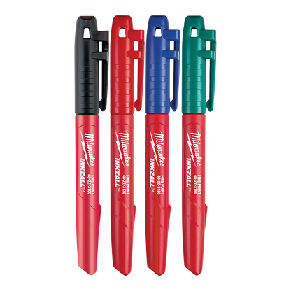 Marking Coloured Marker Fine Tip 4 Pack Inkzall Milwaukee 40027594 48223106
