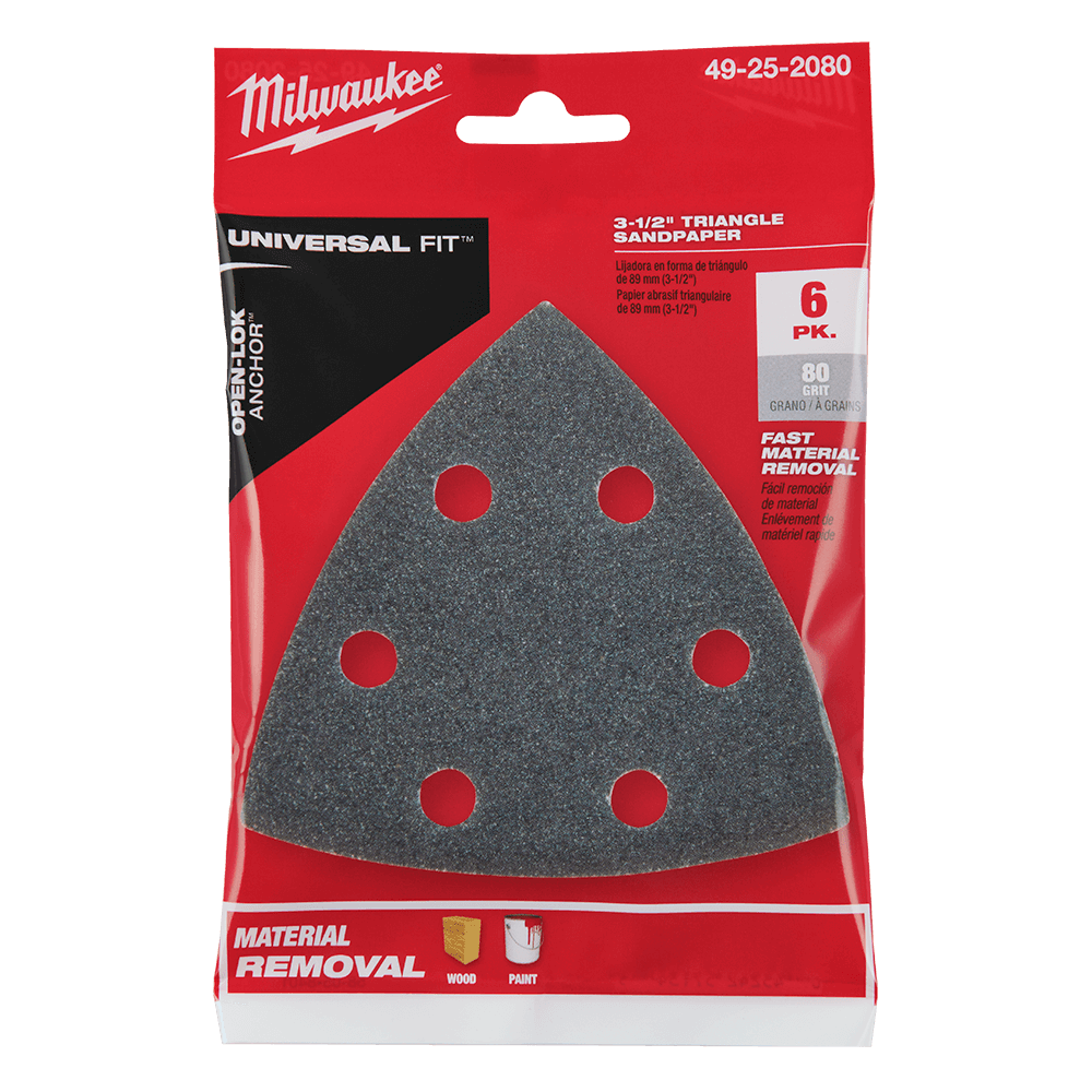 Sand Paper 80 Grit 6Pk Open-Lok Milwaukee  49252080 40037172 49252080