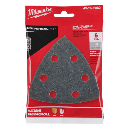 Sand Paper 80 Grit 6Pk Open-Lok Milwaukee  49252080 40037172 49252080