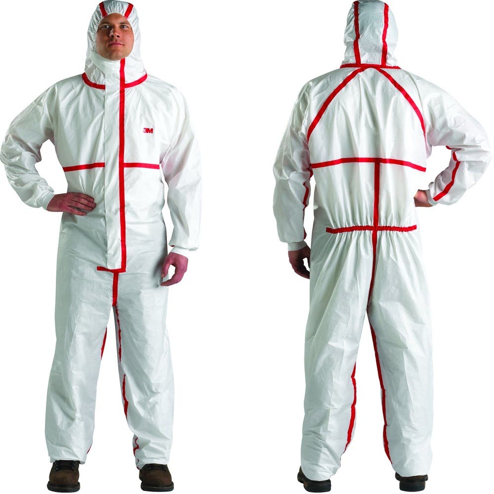 4565 Type 4/5/6 Protective Coveralls White/Red_4565