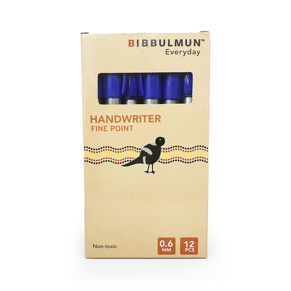 Pen Handwriter 0.6mm Fine Point Blue (pkt12) Bibbulmun  handwriter blue 40044228 handwriter blue