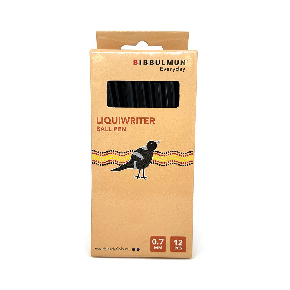 Ball Pen Liquiwriter 0.7mm Black (bx12) Bibbulmun  Liquiwriter black 40044229 Liquiwriter black