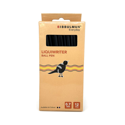 Ball Pen Liquiwriter 0.7mm Black (bx12) Bibbulmun  Liquiwriter black 40044229 Liquiwriter black