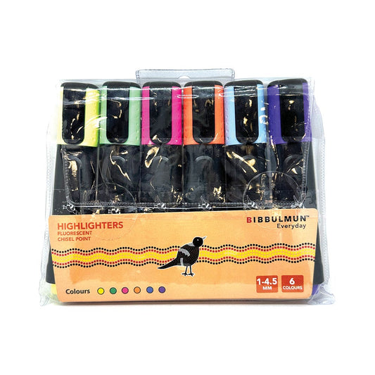 Highlighter Fluro Wallet 6 Assorted Bibbulmun  Fluo-6wt 40044239 NPL-40044239
