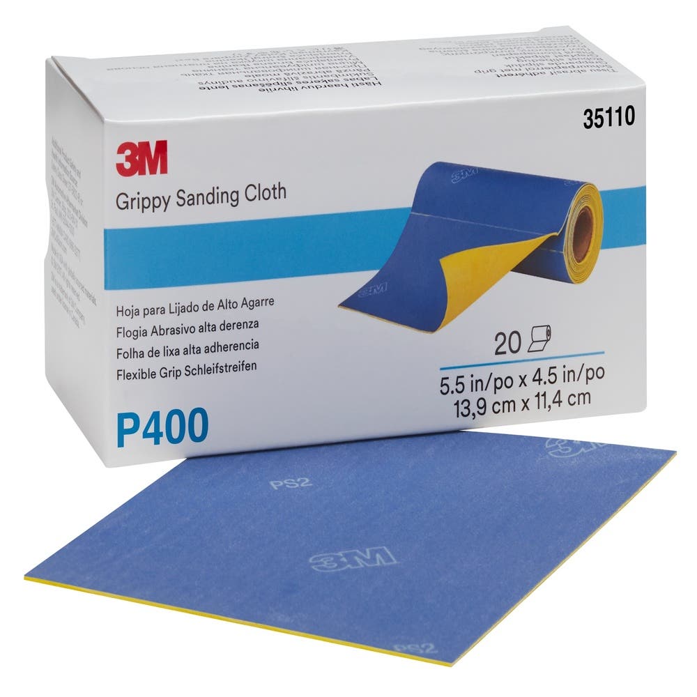 Roll Grippy Sanding Cloth 35110 P400 140 Mm X 114 Mm 20 Sheets/Roll 3M_40060163_7100142932