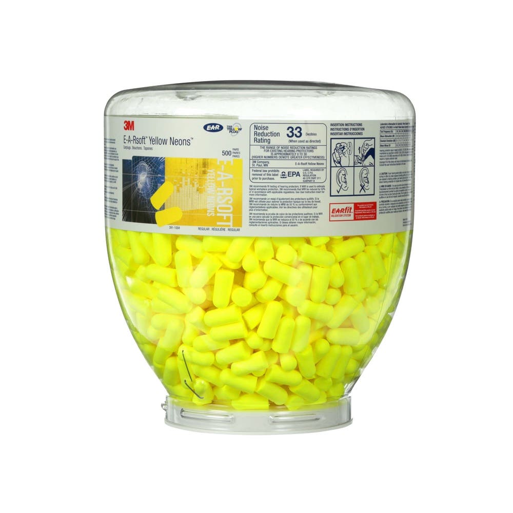Earplugs E-A-Rsoft Yellow Neons One Touch Uncorded Refill 2000 Prs 3M   7100336038_40075029_7100336038