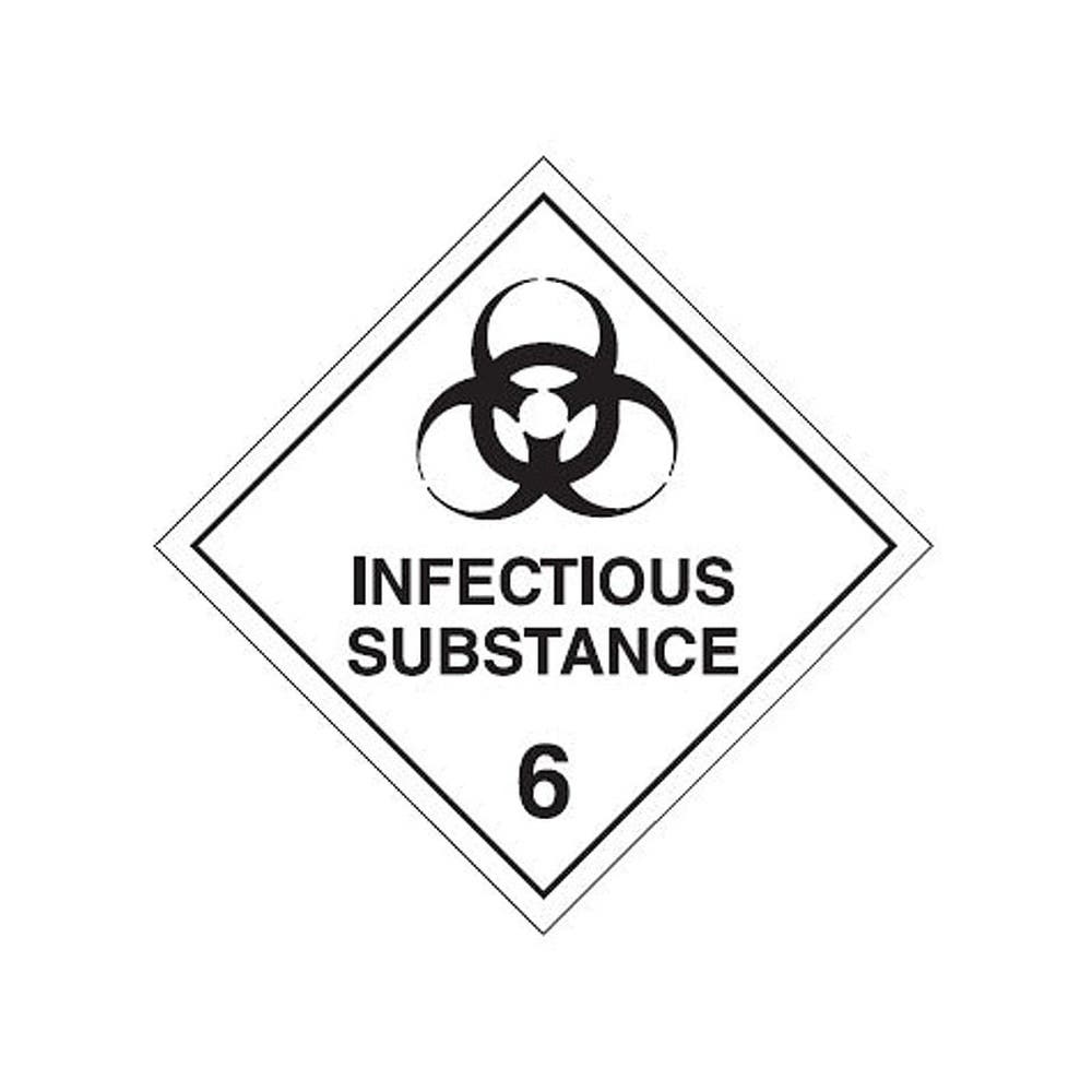 Sticker DG Infectious Substance 6 250x250mm Slef Adhesive 403034 835495
