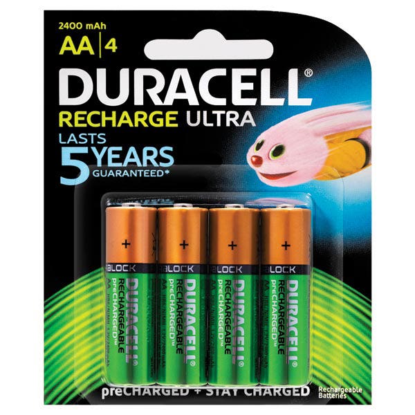 Duracell Battery Rechargeable Ultra Aa Pack 4 1025302 82211923