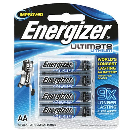 Energizer Battery Lithium Aa Pack 4 405500400 E000027000
