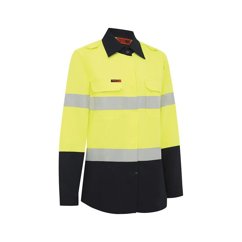 Shirt Womens Flarex PPE2 FR 190gsm Tape Yellow/Navy 18 Workit_40113737_2822YN18