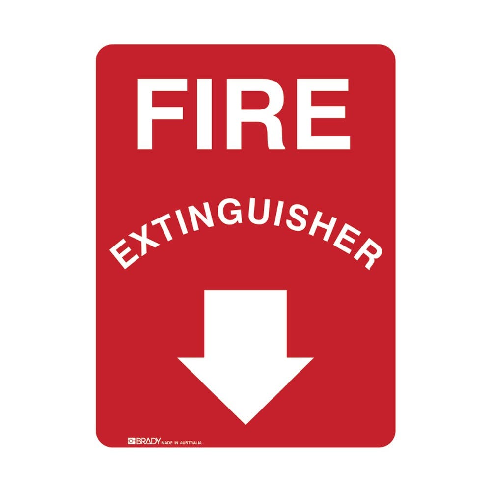 Sign FIRE EQUIPMENT + Arrow Down 450 X 600mm Poly 410441 841056